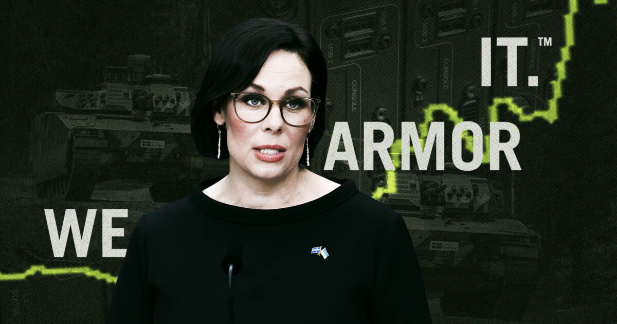 Maria Malmer Stenergard och Mildefs slogan "We Armor It"