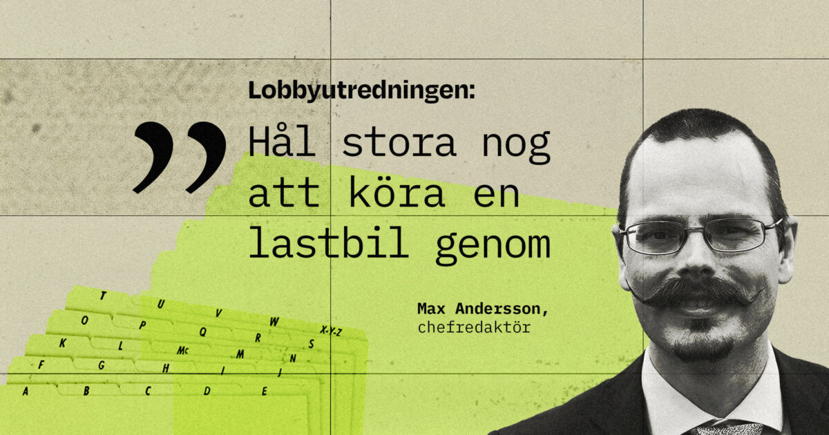 Max Andersson och citatet "hål stora nog att köra en lastbil genom"