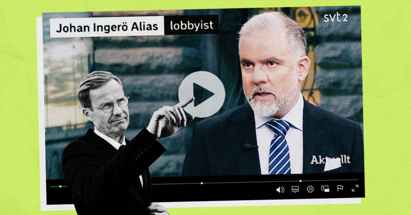 Johan Ingerö Alias, lobbyist försvarar regeringen.