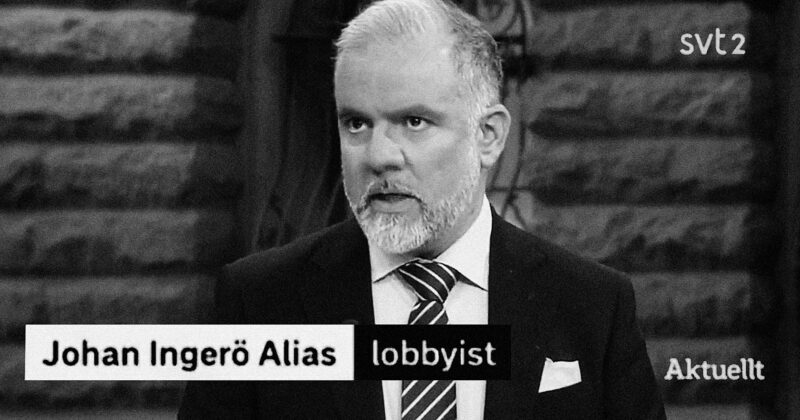 Johan Ingerö Alias, lobbyist försvarar regeringen.