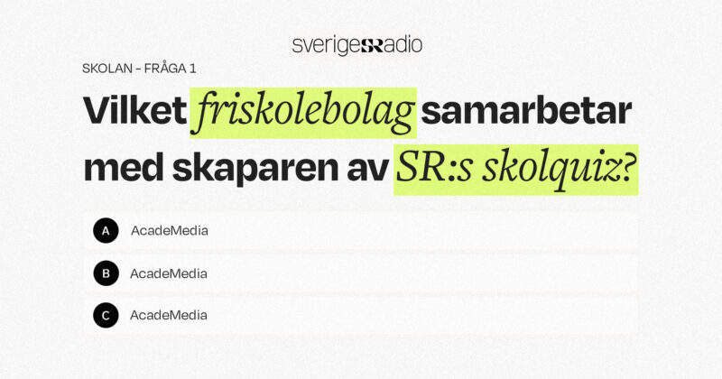Kläggets kollage av SR:s skolquiz