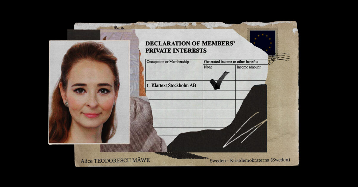 Alice Teodorescu Måwe (KD) och bild på hennes transparensdeklaration
