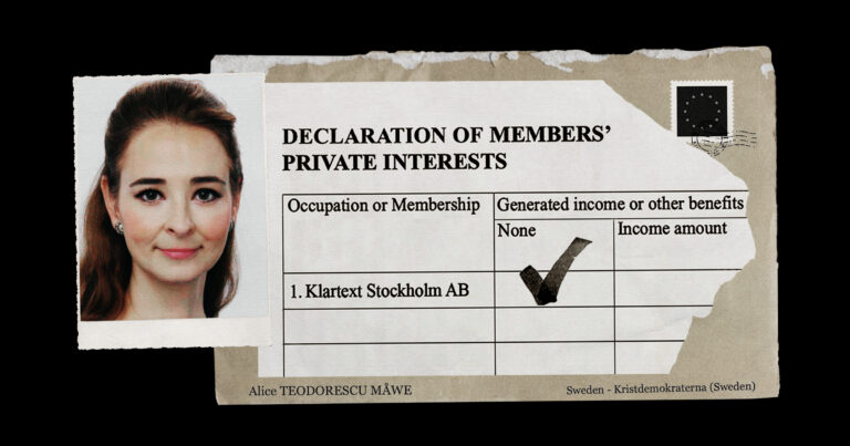 Alice Teodorescu Måwe (KD) och bild på hennes transparensdeklaration