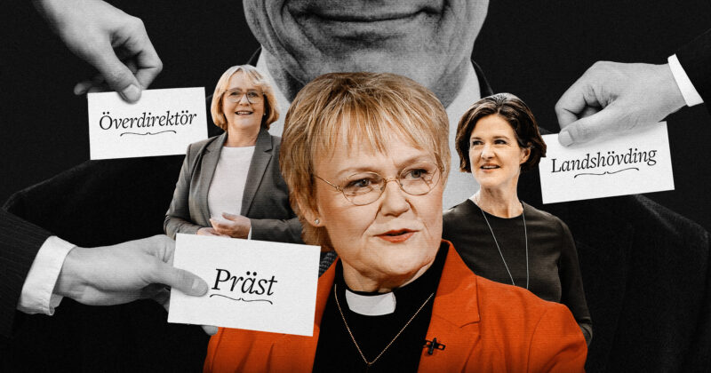 Kollage med Birgitta Ed, Irene Svenonius, och Anna-Kinberg Batra.